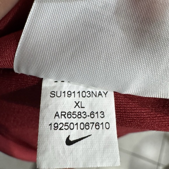 Alabama Crimson Tide Shirt Mens XL Nike Red Center Swoosh On Field DriFit Gym - Picture 9 of 10